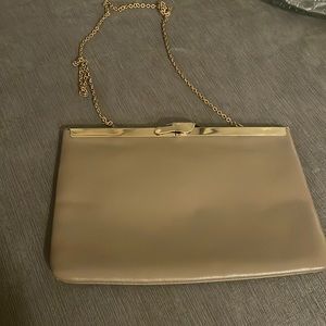 Vintage  ETRA Gray Leather Envelope Clutch